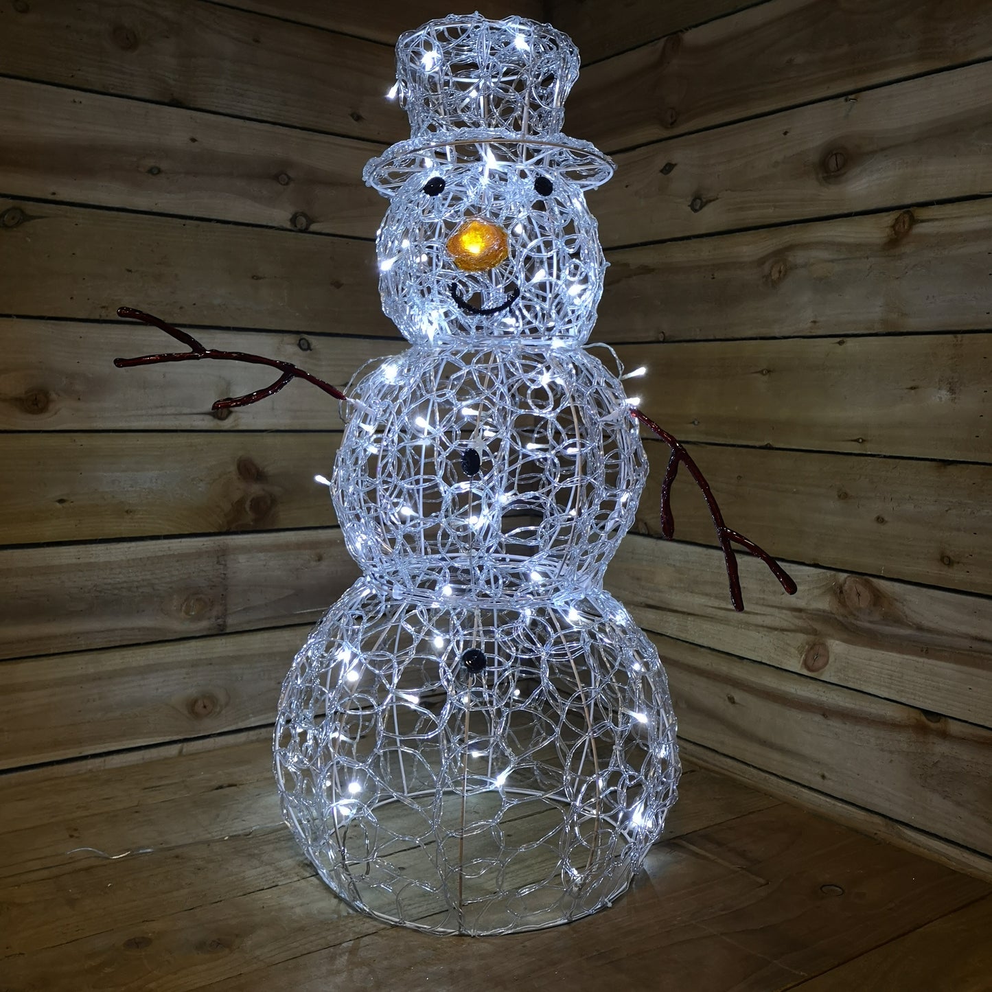 Premier Indoor Outdoor Christmas 90cm Lit Soft Acrylic Snowman With 80 White LED