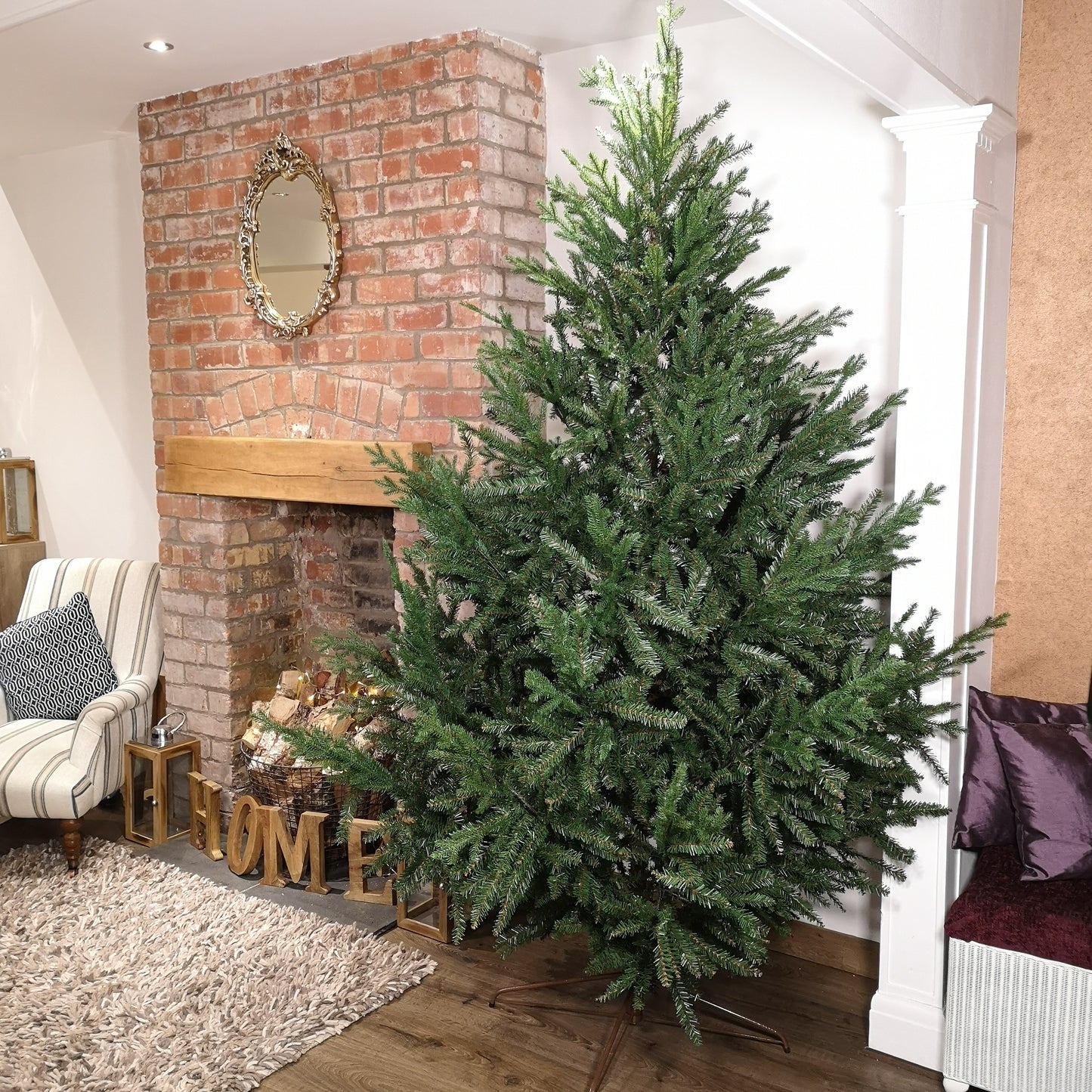 8ft 240cm Green Glenshee Spruce Artificial Christmas Tree PE and PVC Mix Natural Look