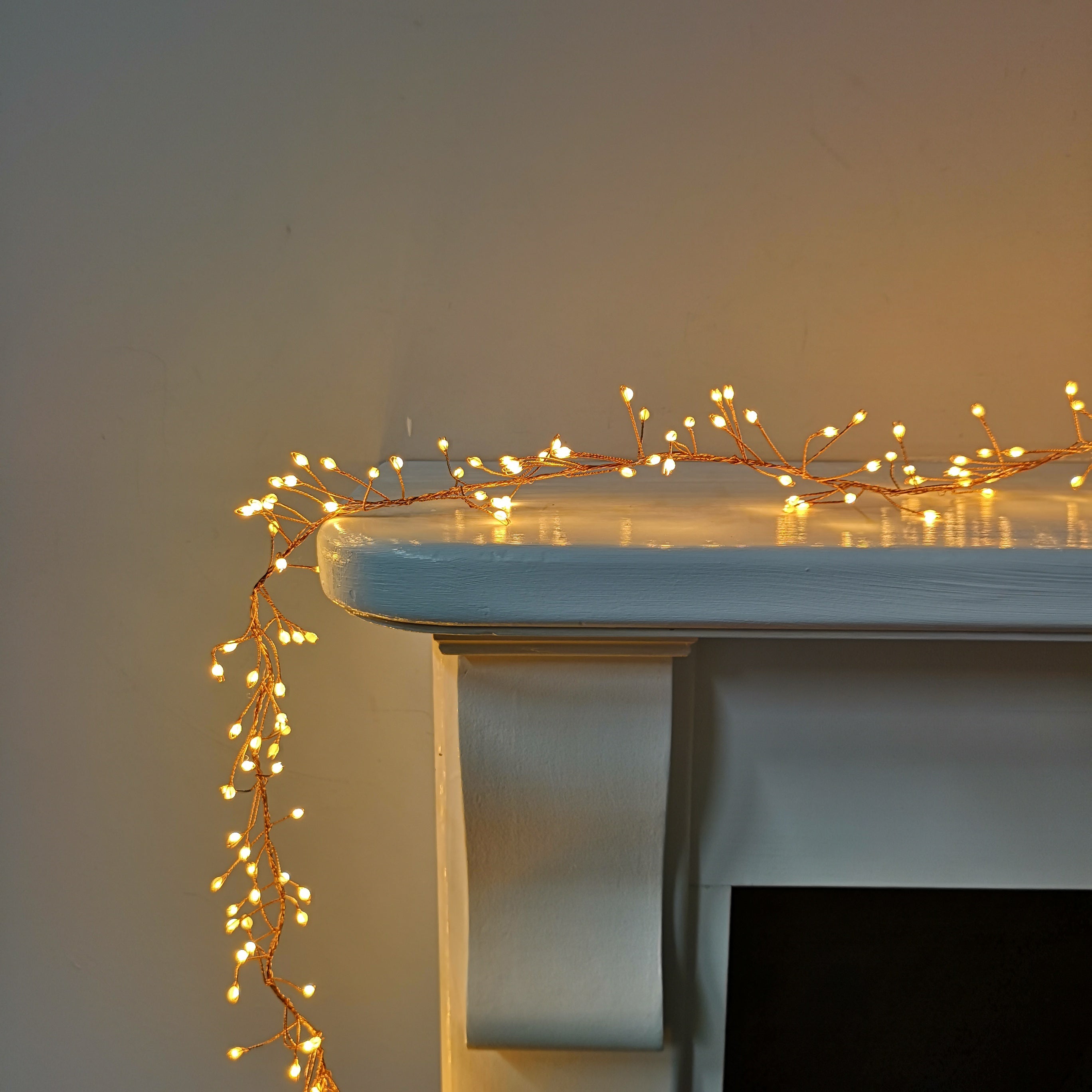 Premier Indoor Outdoor Multi Function Christmas Cluster Lights with Timer on Rose Gold Pin Wire in Choice of Size & Colour