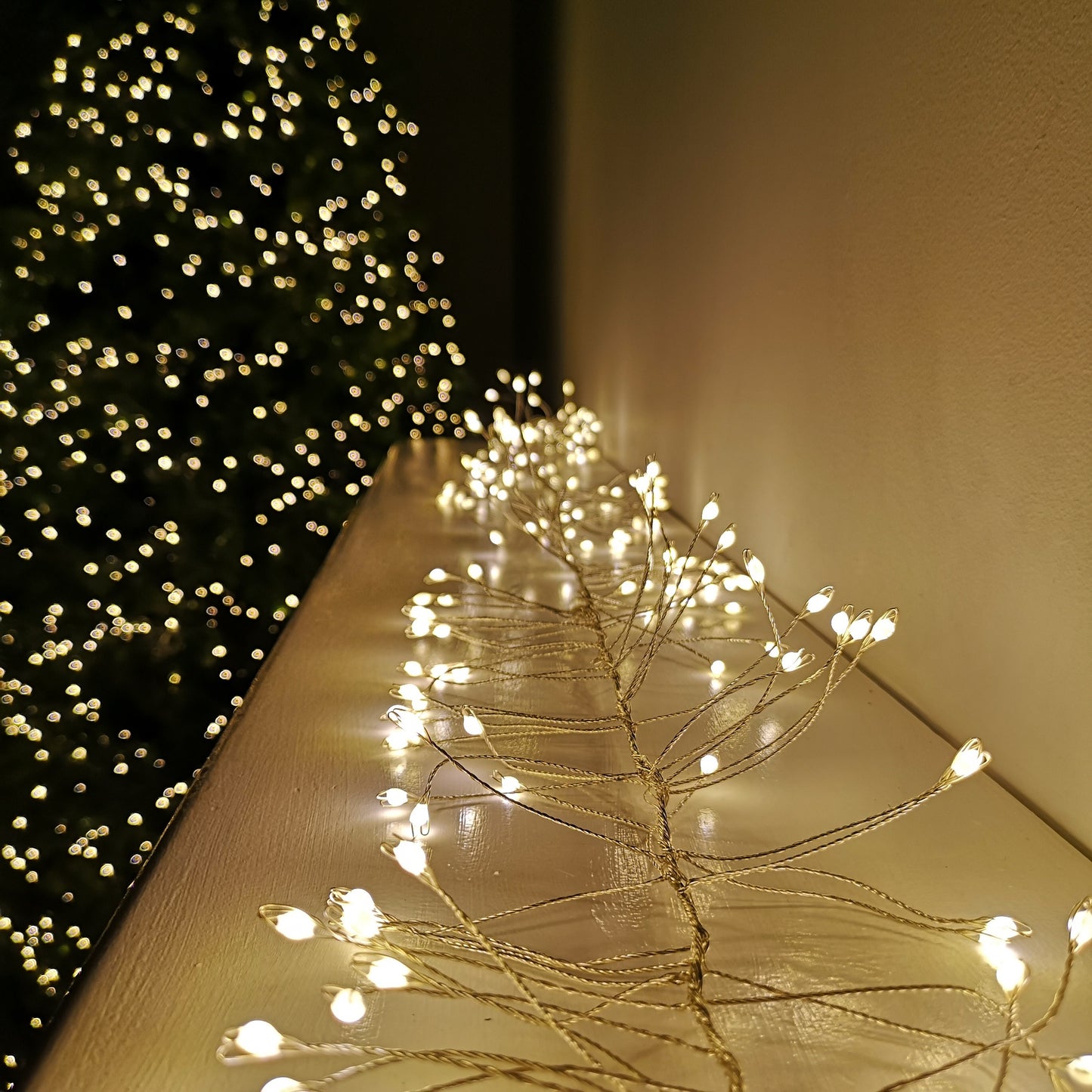 288 LED 1.8m Premier Christmas Outdoor 8 Function Garland Wire Lights in Warm White