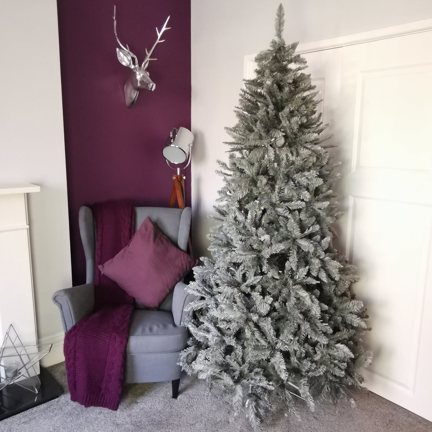 7ft (210cm) Luxury Charcoal Pine Grey Silver Christmas Tree with 1,315 Tips