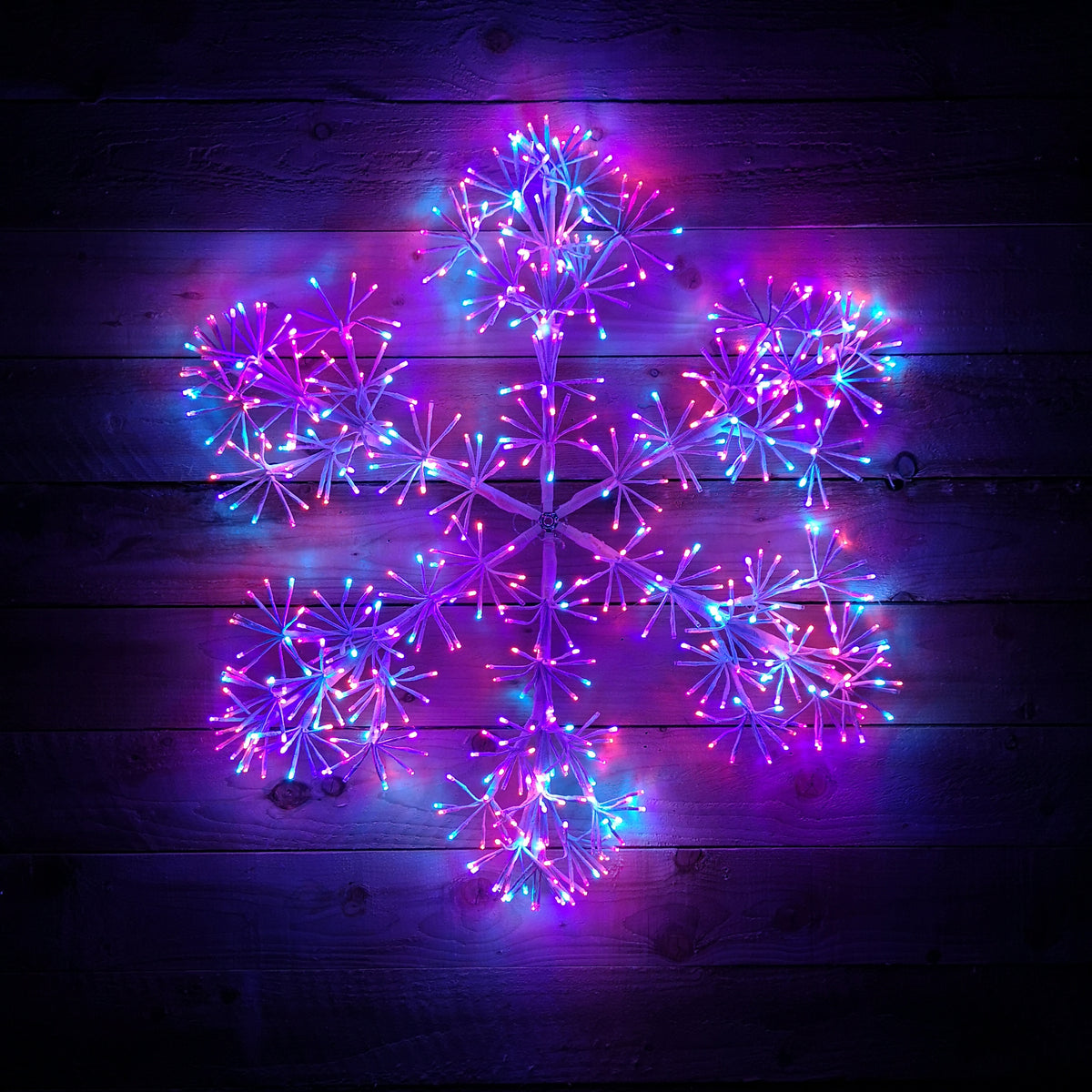 90cm Premier Indoor Outdoor Christmas Starburst Snowflake  LED Light in Rainbow 