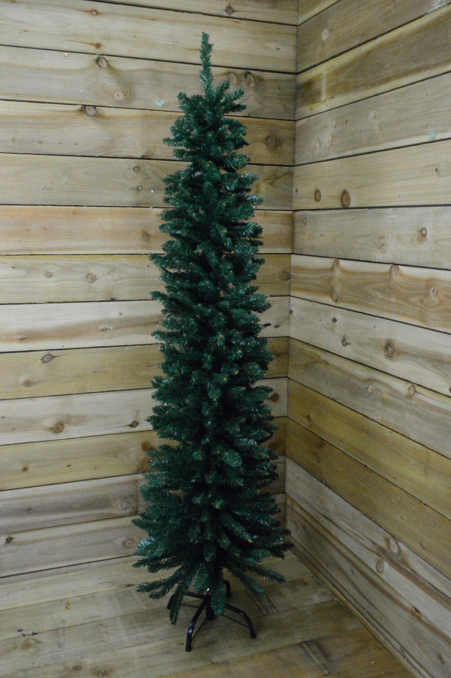 220cm (7ft 3") Premier Pencil Style Slim Christmas Tree in Green