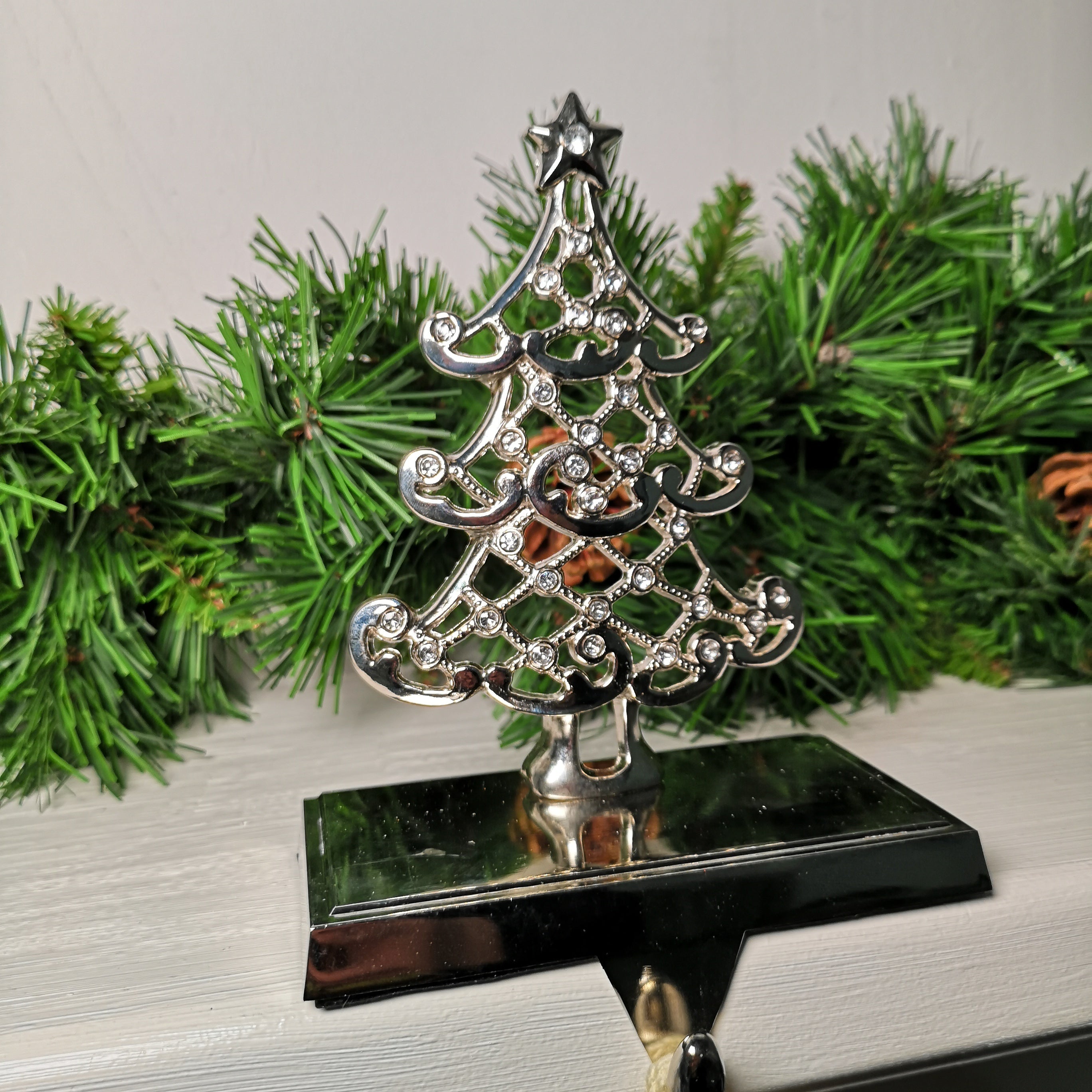 Premier 16cm Silver Christmas Tree Stocking Hanger