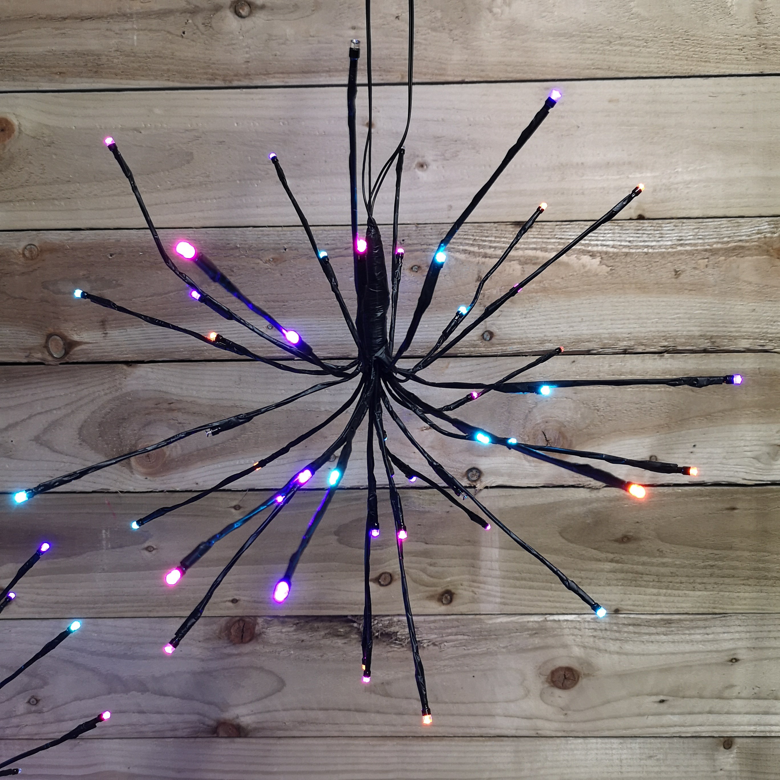 Set Of 4 45cm Premier Christmas Indoor Outdoor Sparkle Ball Twinkling LED Lights in Rainbow