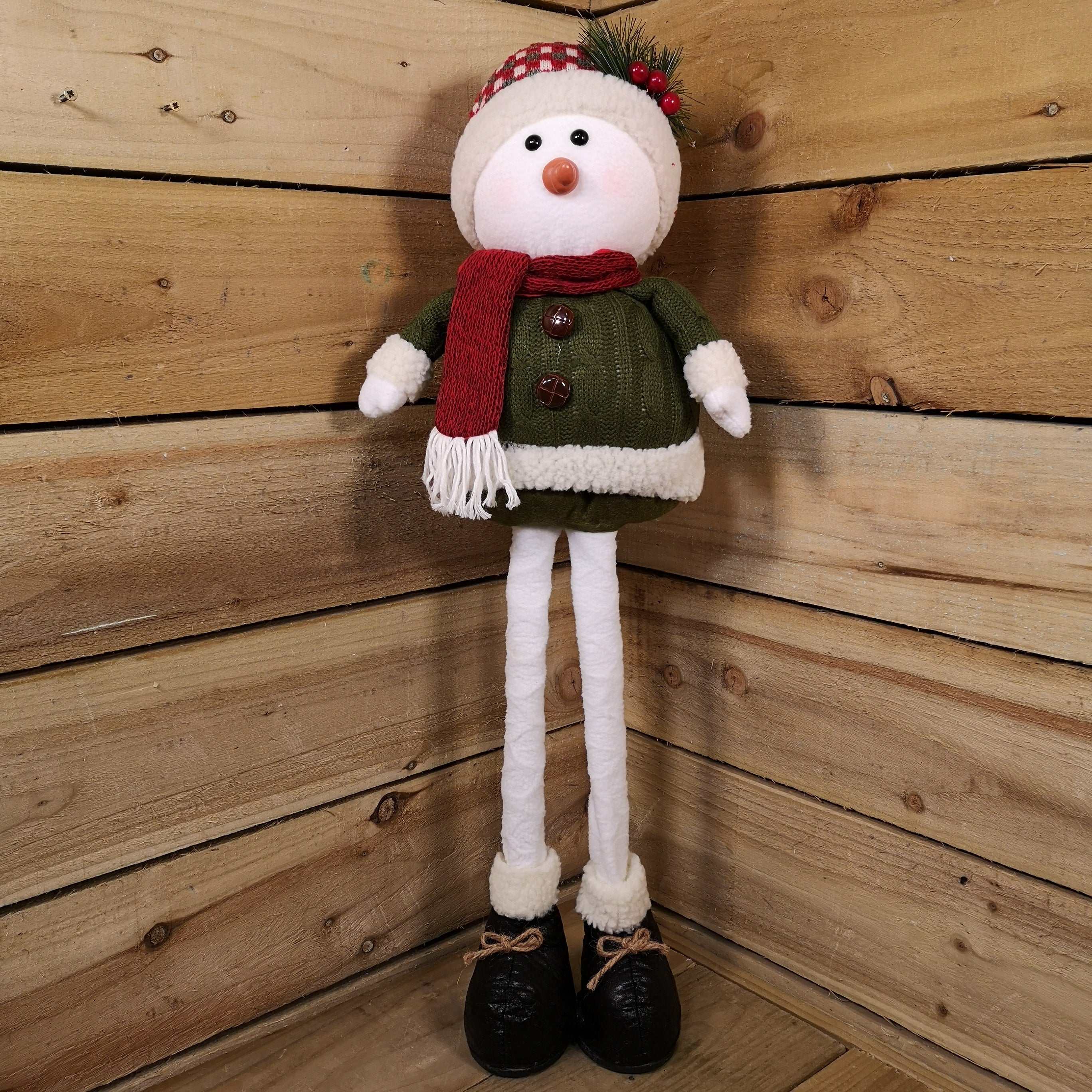 Decorative Christmas 71cm Plush Snowman with Extendable Legs