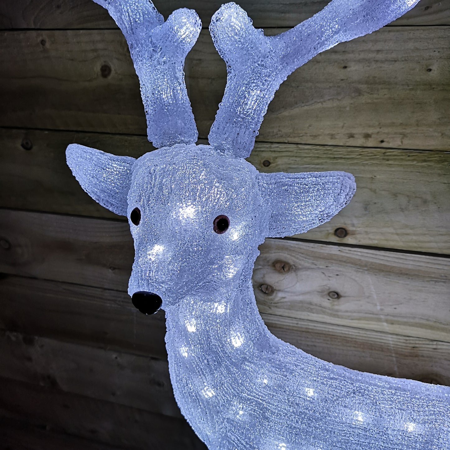 115cm LED Acrylic White Standing Christmas Reindeer Decoration