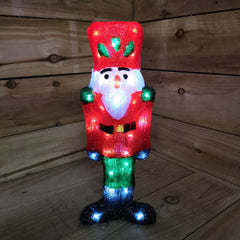 40cm LED Acrylic Christmas Nutcracker Decoration in Red