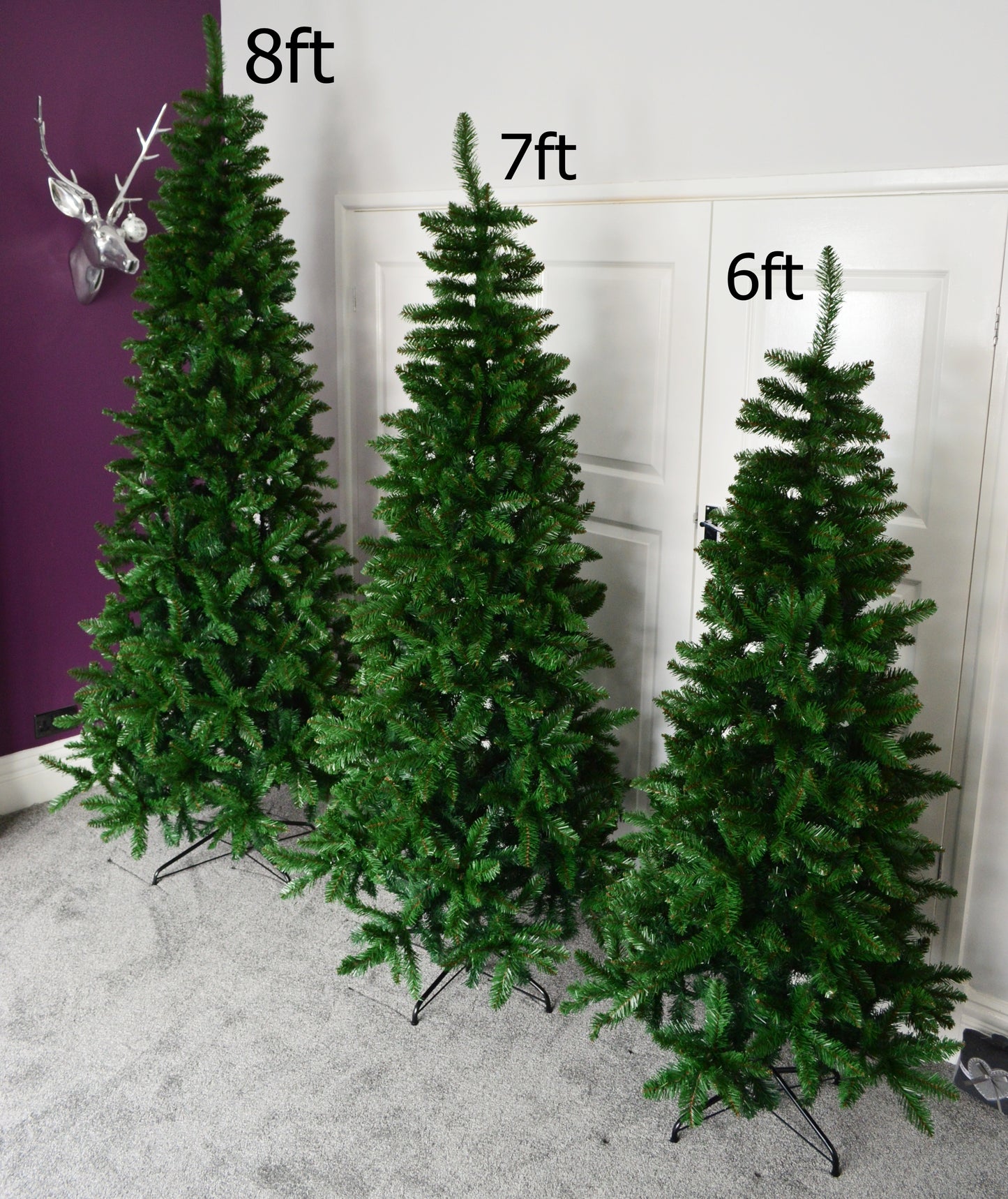 8ft (240cm) Newfoundland Slim (116cm) Pine Christmas Tree With 1,162 Tips