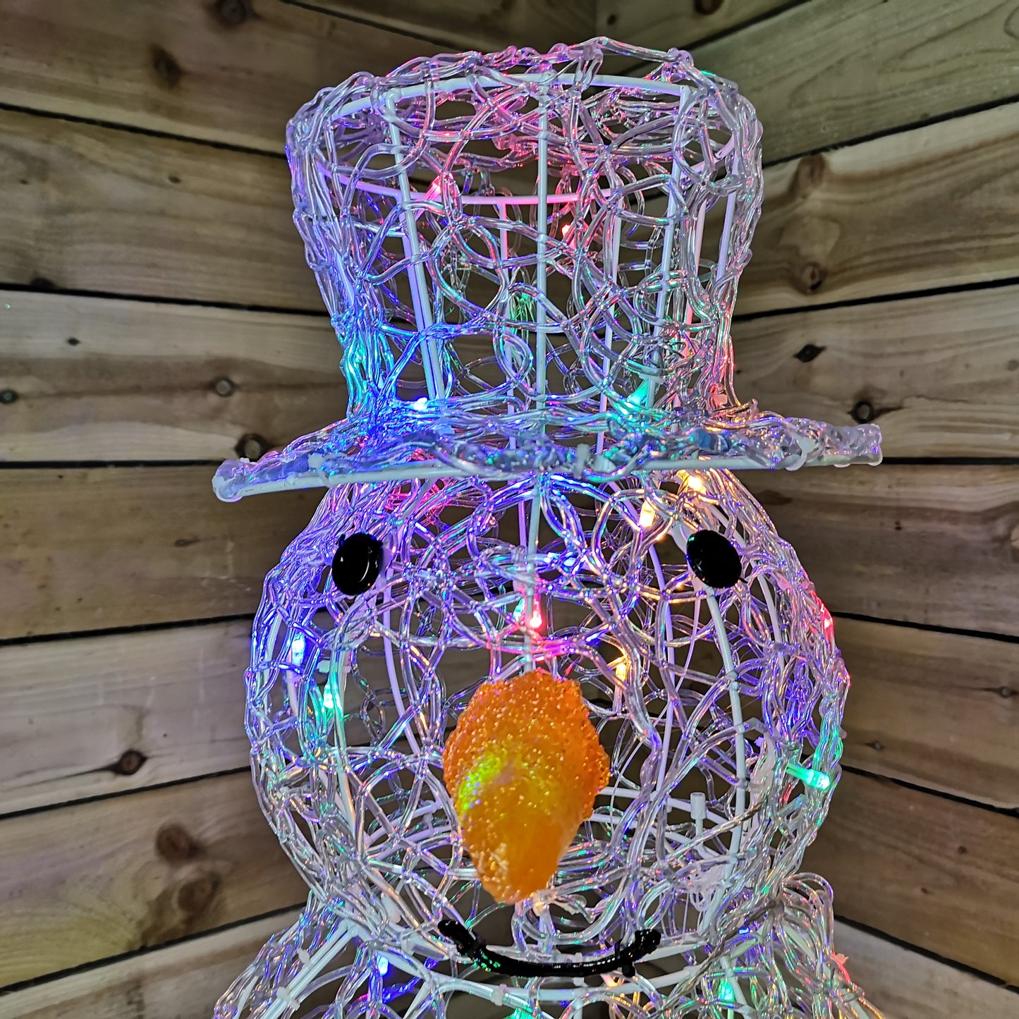 Premier - 90cm Lit Soft Acrylic Christmas Snowman With 80 Multi LED