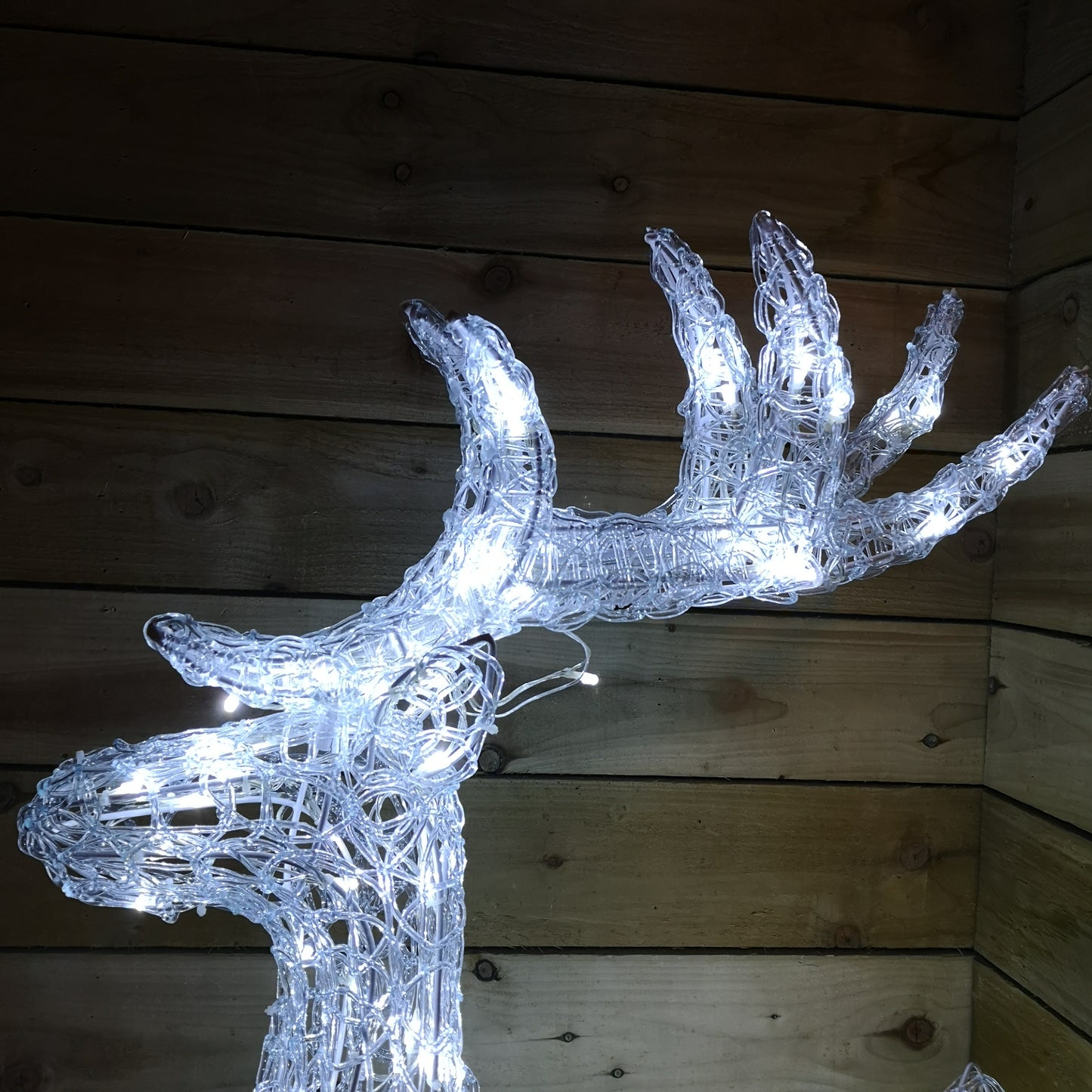 Christmas Lit Soft Acrylic Reindeer White LED Indoor Outdoor