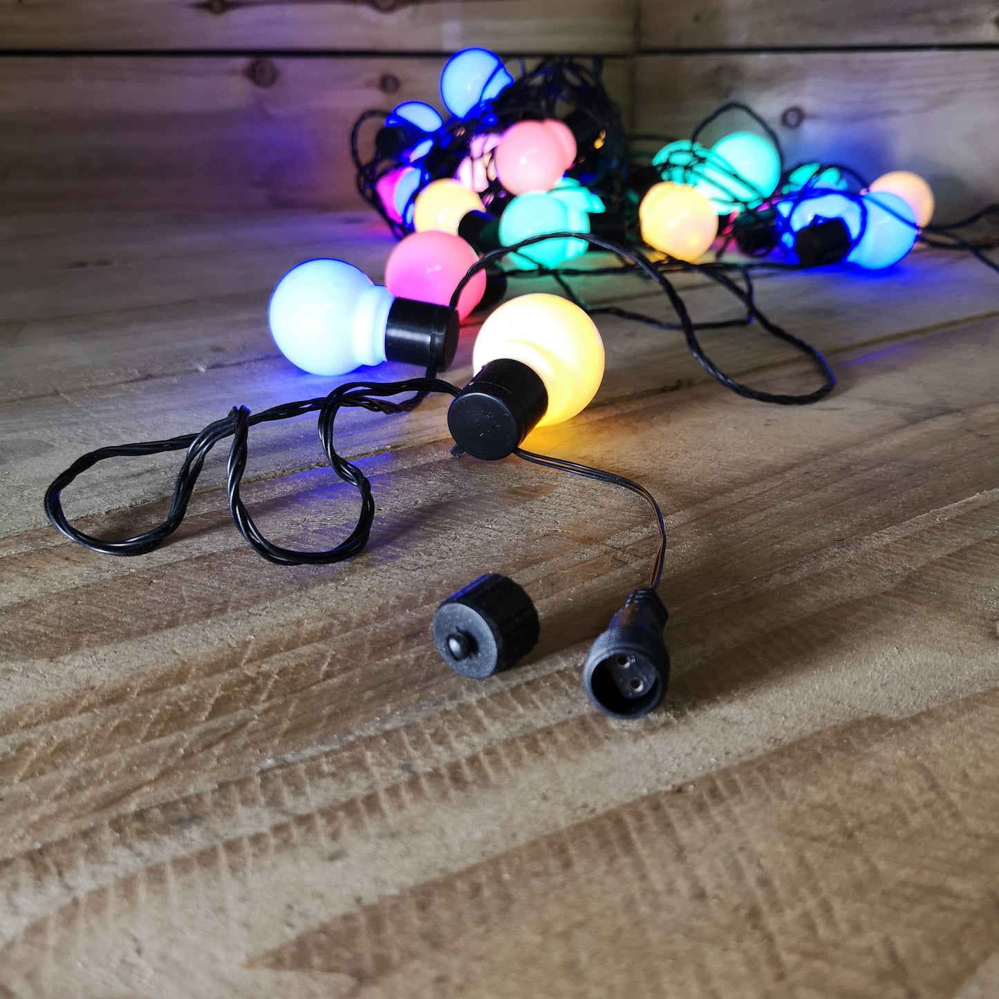 30 Multi Coloured LED Festoon Connectable Christmas Lights Indoor Outdoor