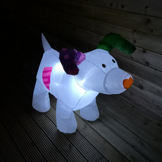 85cm The Snowman And The Snowdog Indoor Outdoor Light Up Christmas Inflatable