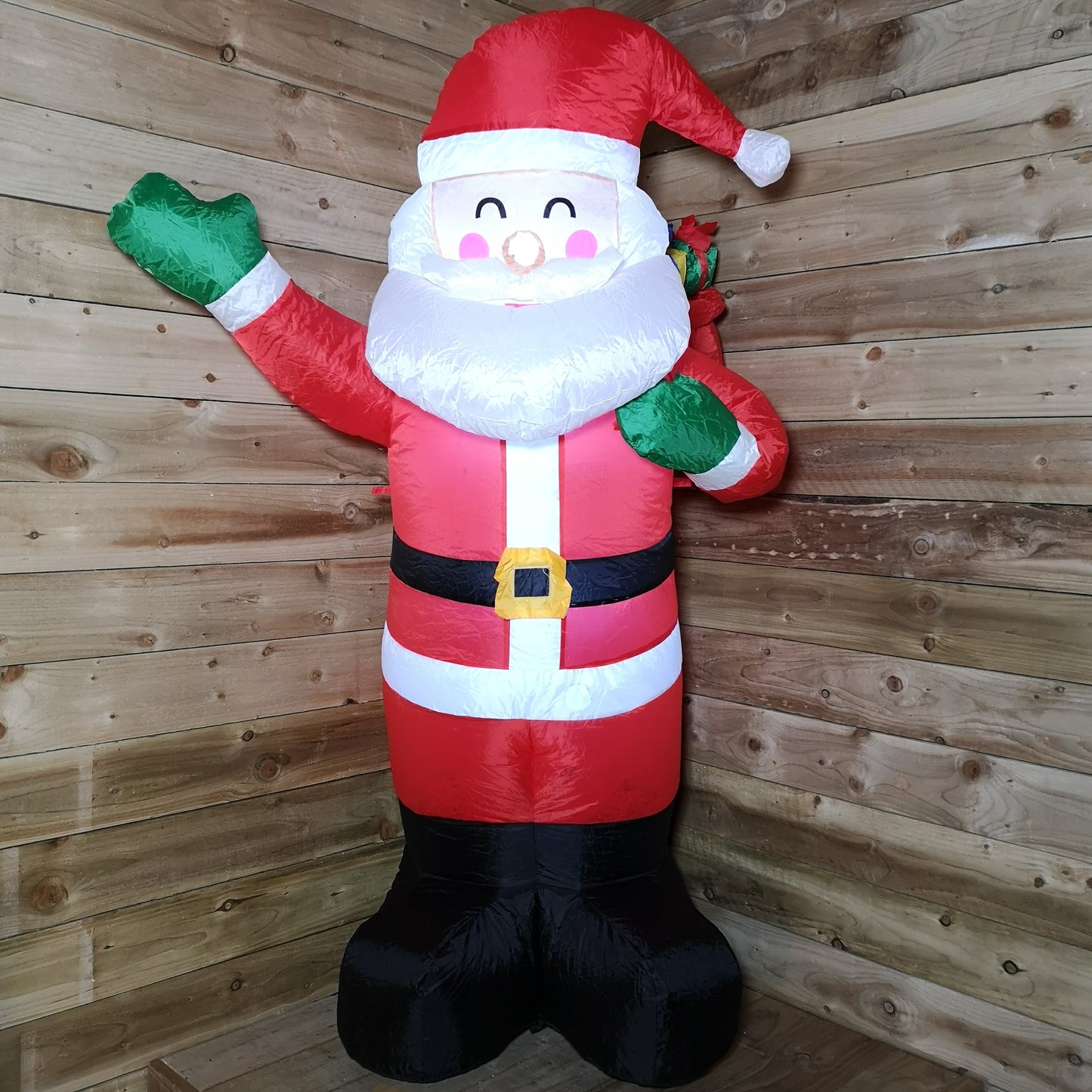 6ft (190cm) LED Christmas Inflatables Outdoor Santa Claus With Gifts Decorations